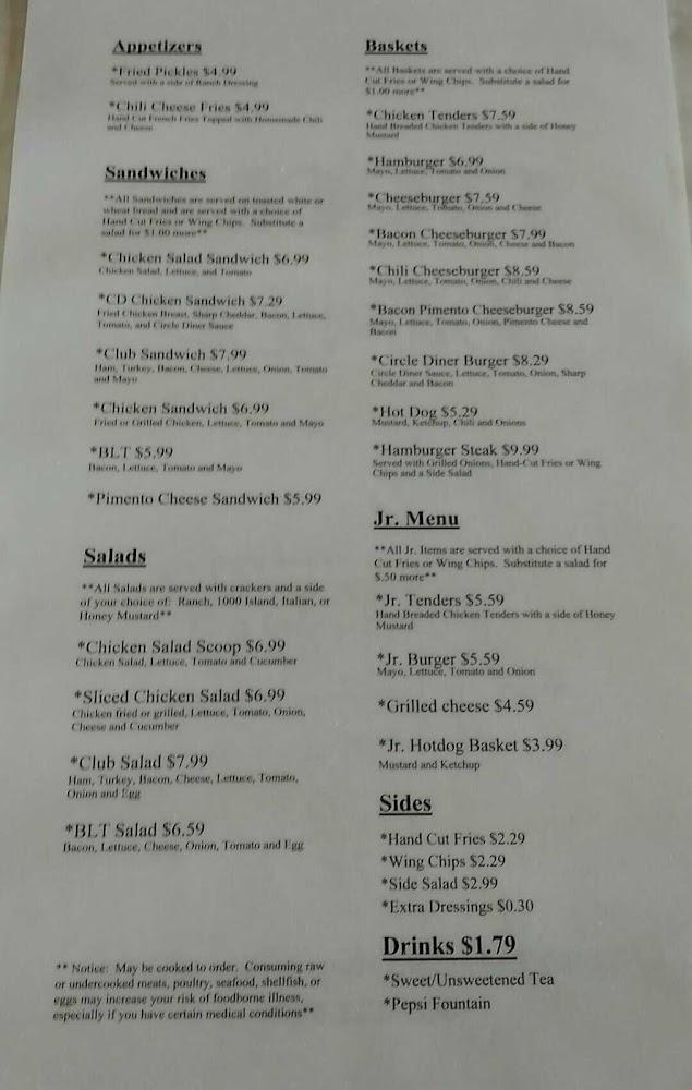 Circle Diner Menu image 4